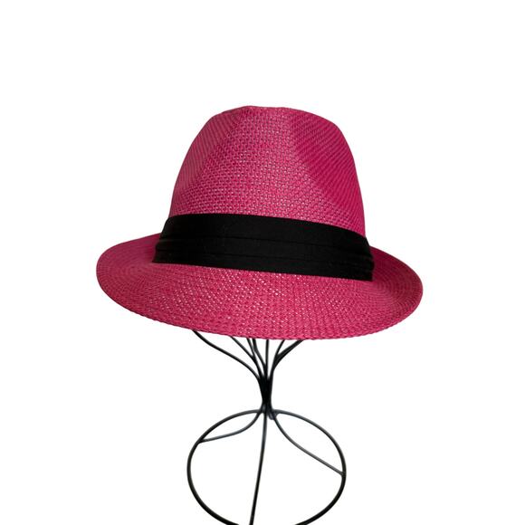 The Hatter Co OS Tweed Classic Cuban Style Fedora Pink Hat Beach Travel Retro - Picture 1 of 6